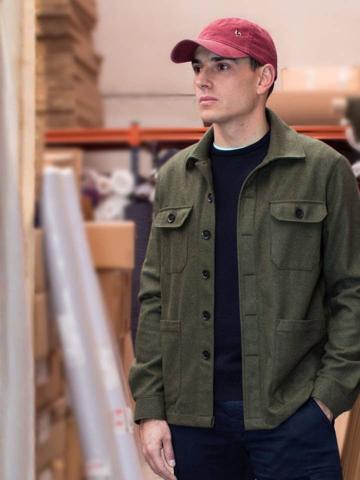 Sobrecamisa con lana verde para venta al por mayor de Patadegayo