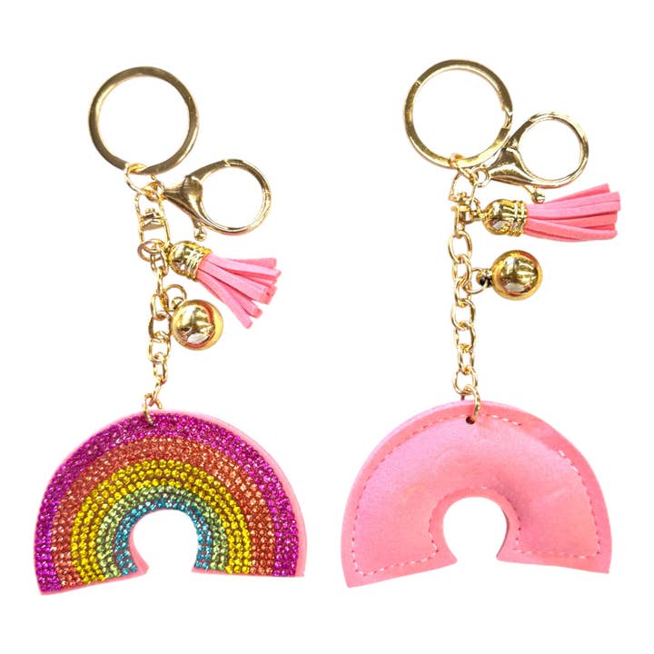 ONE COLOR Rhinestone Rainbow Key Chain KC301-19. (12PC) for wholesale on Faire2