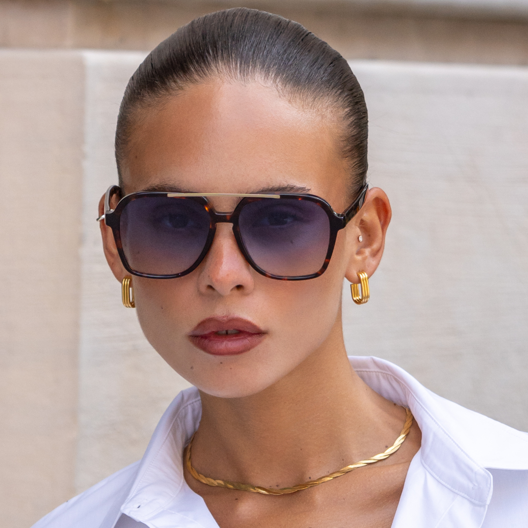 Schildkröte/Blau Spencer Unisex Aviator Sonnenbrille für den Großhandel auf Faire1