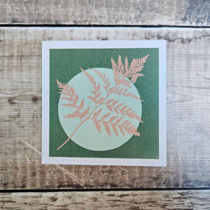 Flotsam Prints - Wholesale Everyday Greeting Card - Fern - Single Square Greetings Card