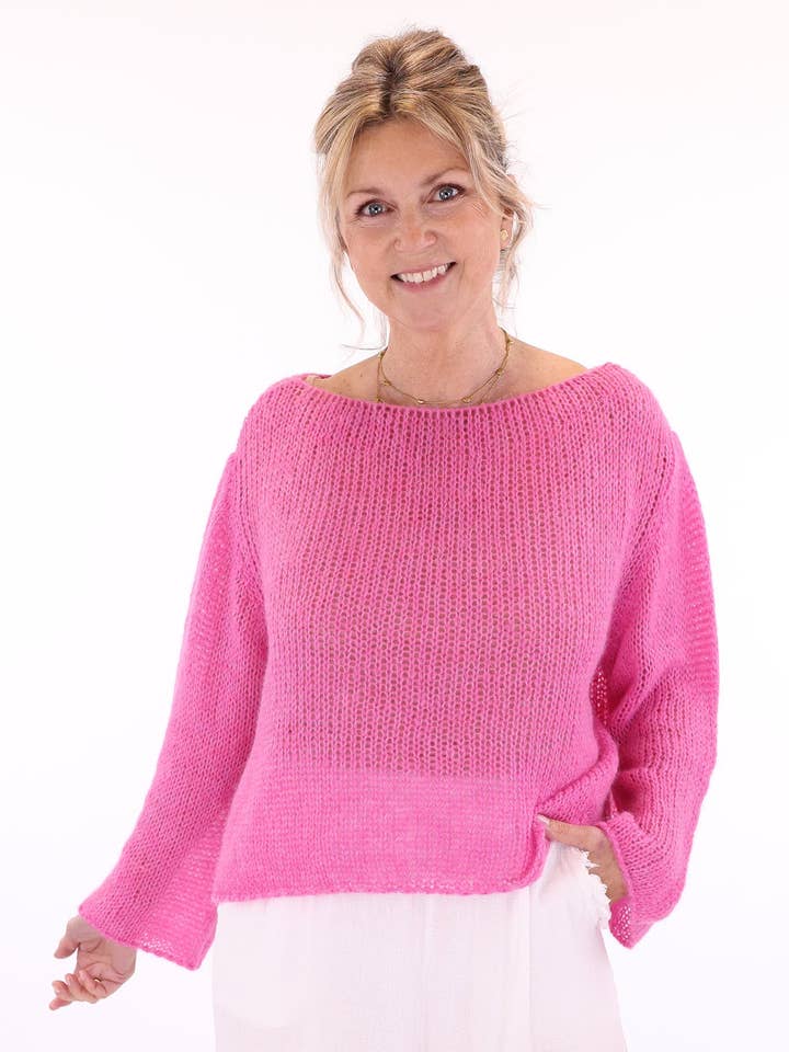 Alpaca-blanding Finstrikket Jumper for engroshandel hos Cadenza Italy Ltd