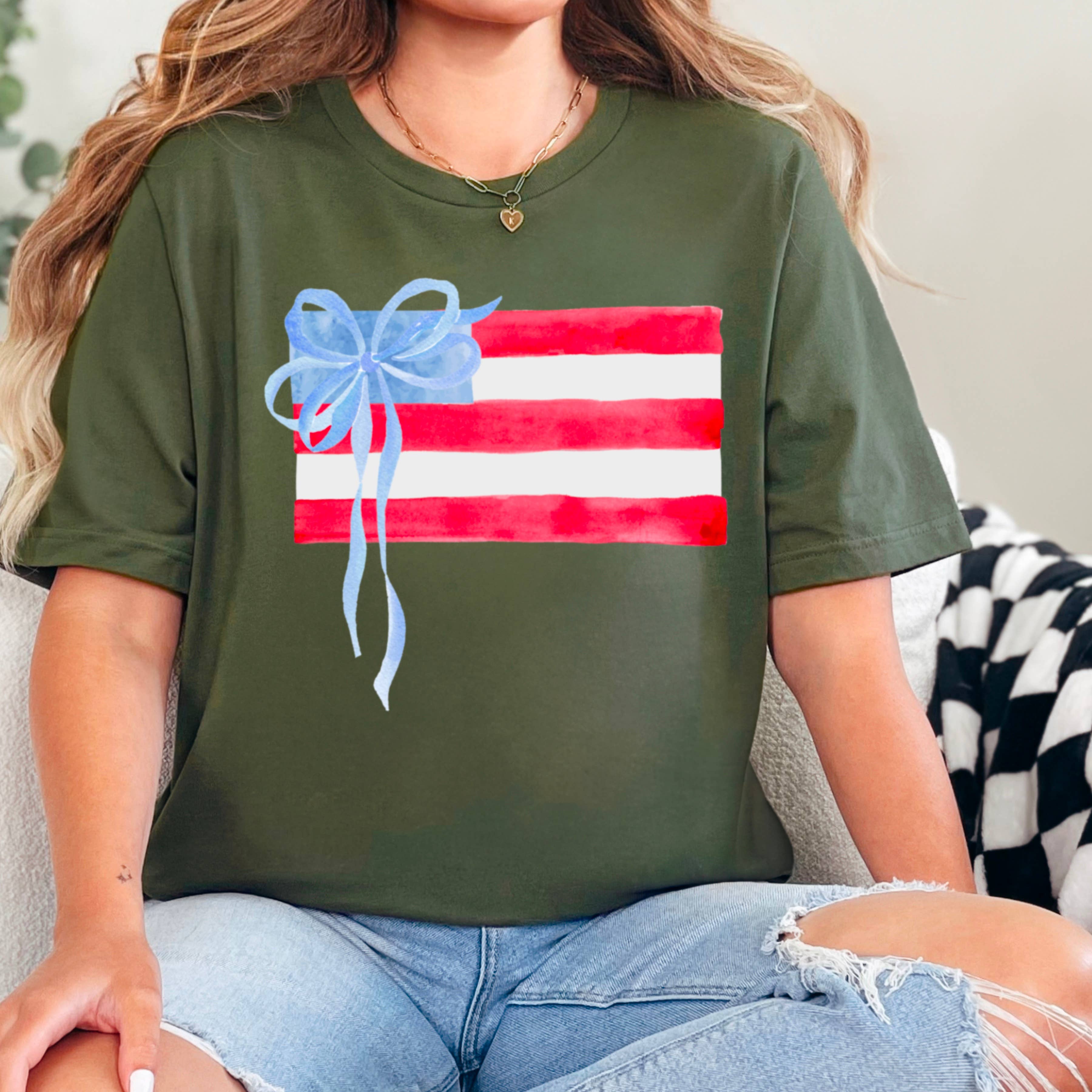 Shoppe SHC – wholesale T-shirt (graphic) – women's – Coquette American Flag | July 4th Graphic Tee | Gildan15