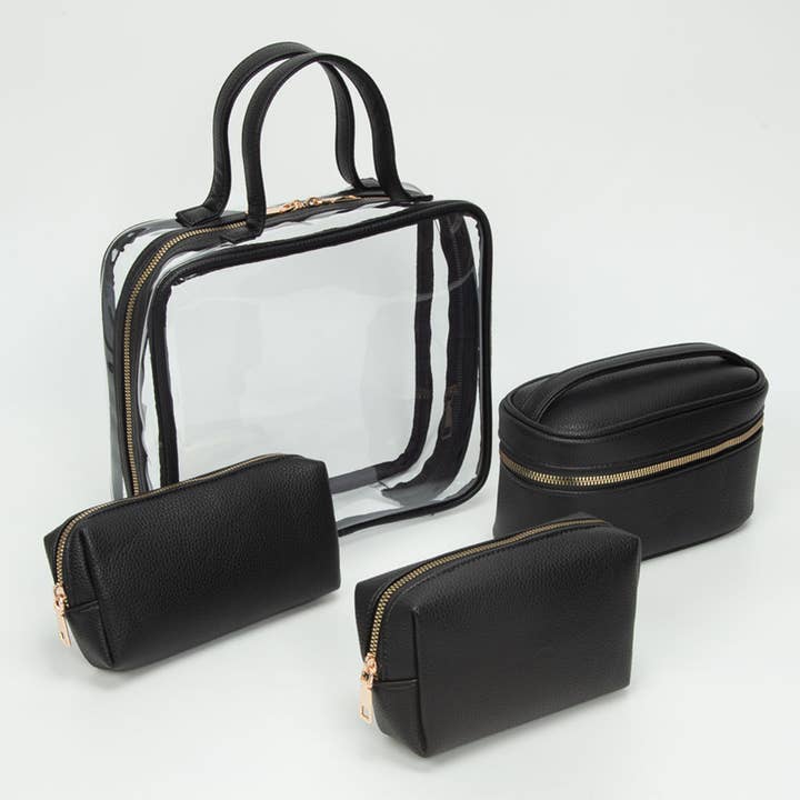 Sensibling Corp. - Wholesale Makeup/Cosmetic Bag - 4PCS - Transparent Travel Cosmetic Bag Set3