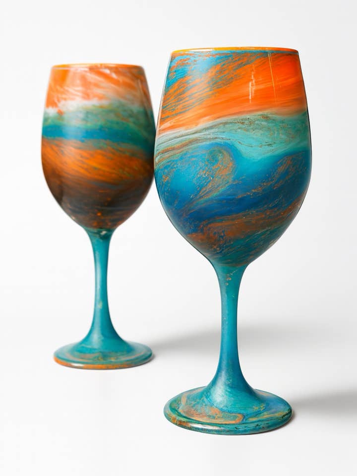 Artisan Autumn Sky Wine Glasses & Drinkware for wholesale by Joie De Vino Glassware
