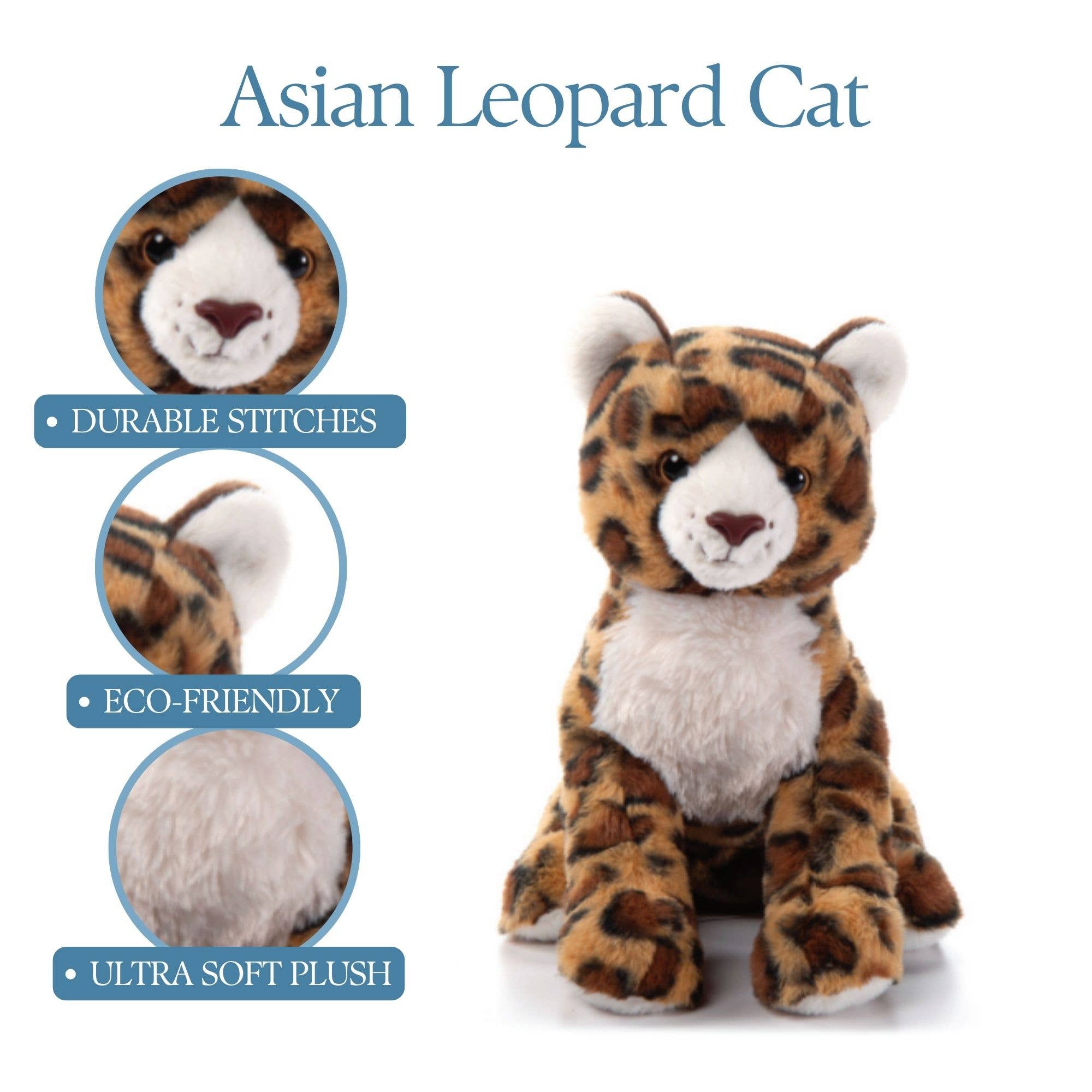 The Petting Zoo - Vente Peluche – enfant et bébé - Chat léopard asiatique Wild Onez de 12 pouces (27 cm)1