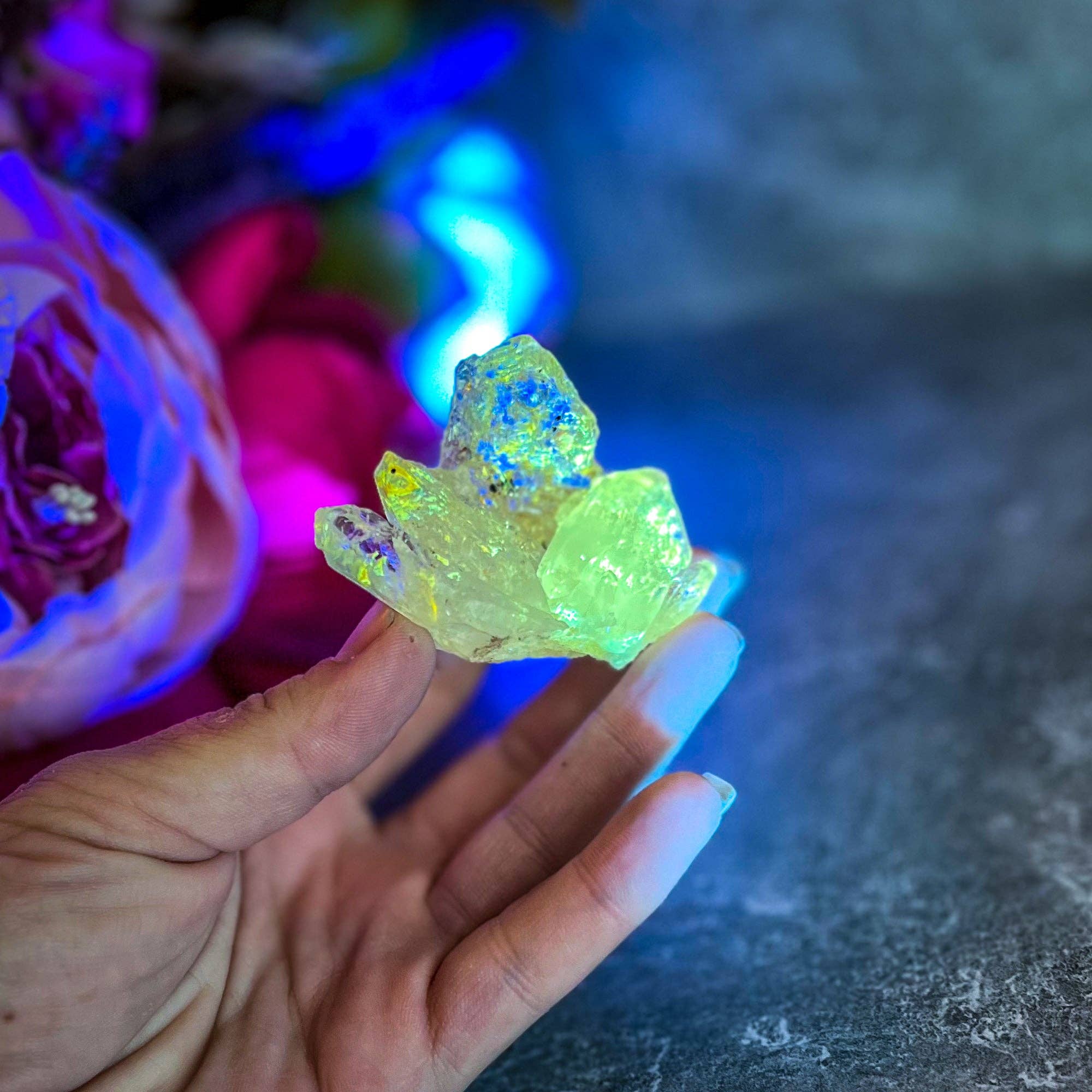 Mandala Gems – Pedra/cristal espiritual por atacado – Espécimes de Quartzo de Petróleo Vaga-lume de Madagáscar5