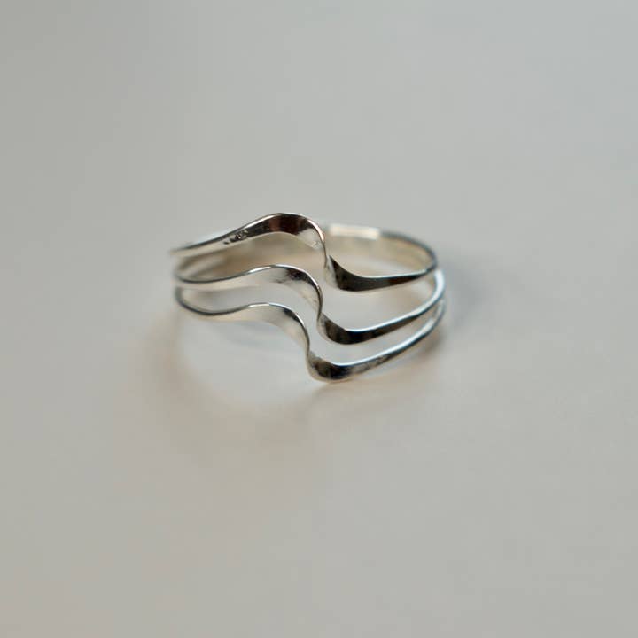 Krystyna's Silver - Wholesale Band/Stacked Ring - Sterling Silver Triple Wave Stackable Ring