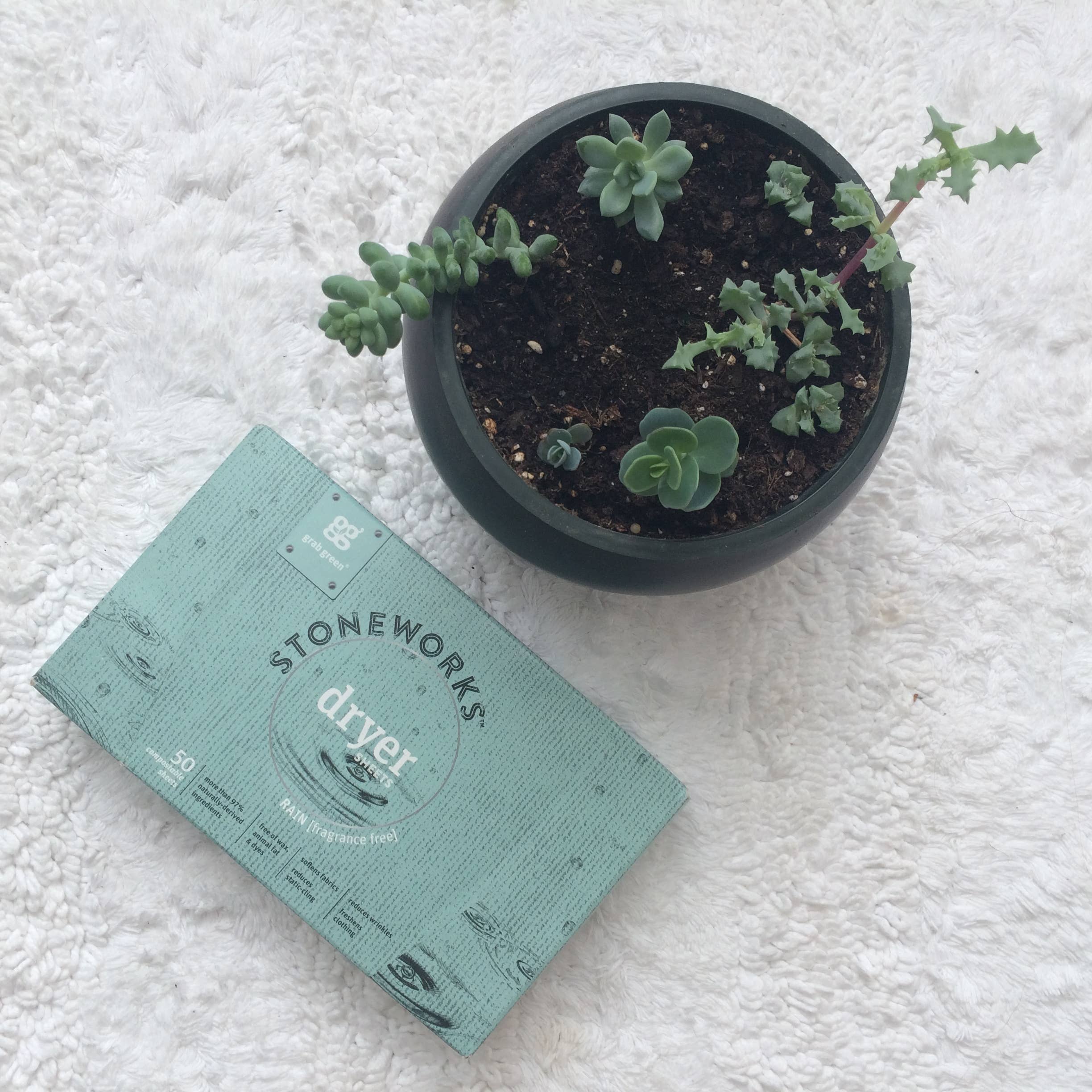 Grab Green - Wholesale Dryer Balls - Stoneworks Compostable Dryer Sheets, Frag Free, 80 sheets12