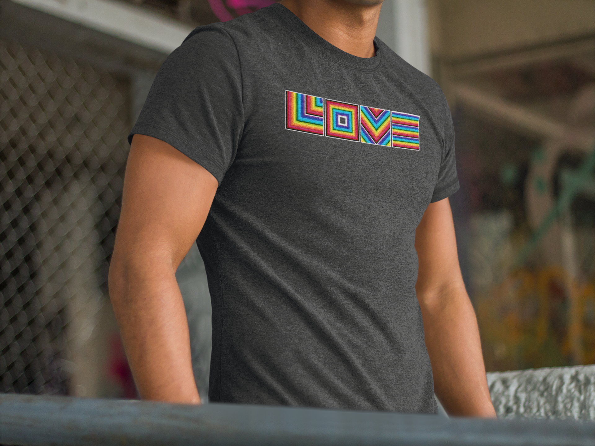 Pride Majic - Wholesale Screen Printed T-Shirt - Unisex - Geometric Love Pride Rainbow pattern Graphic tee 3