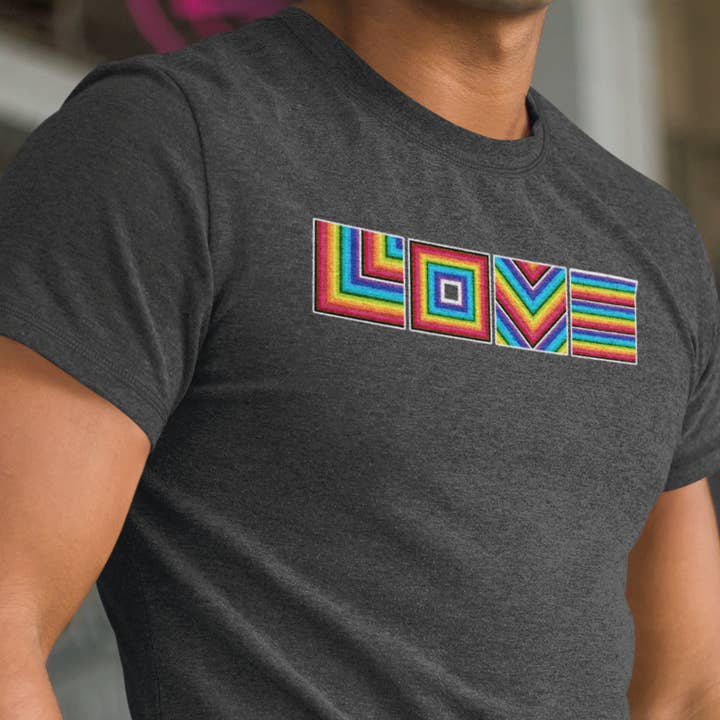 Pride Majic - Wholesale Screen Printed T-Shirt - Unisex - Geometric Love Pride Rainbow pattern Graphic tee 3