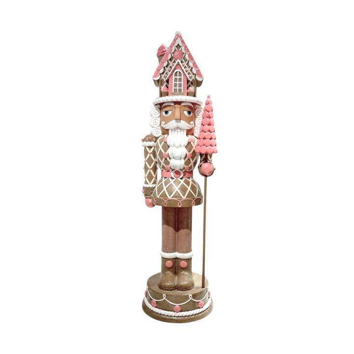 70in Pink Gingerbread Nutcracker for wholesale by December Diamonds