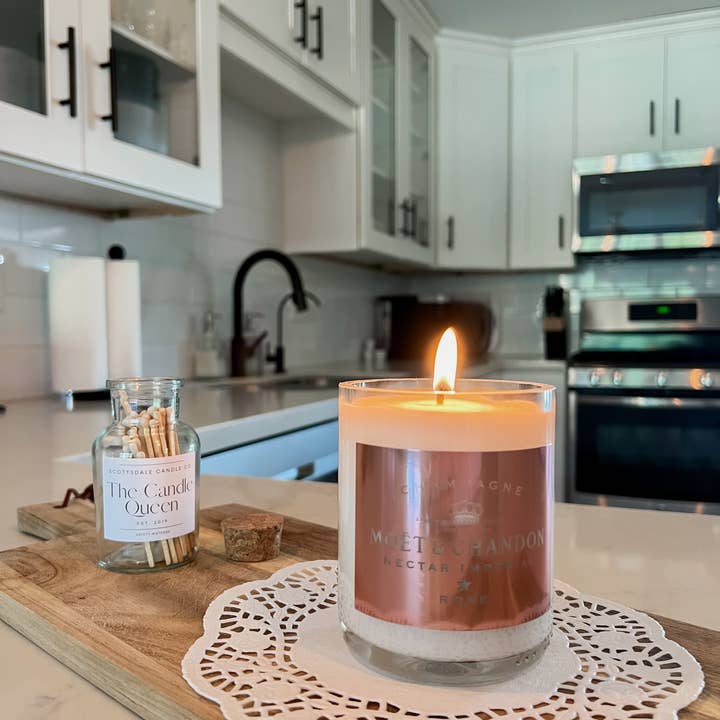 Scottsdale Candle Co - Wholesale Jar/Filled Candle - Recycled Moet Rose Candle