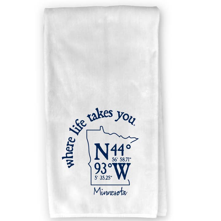 Minnesota Coordinate Kitchen Towel - Where Life Takes You for wholesale by The Buffalo Works