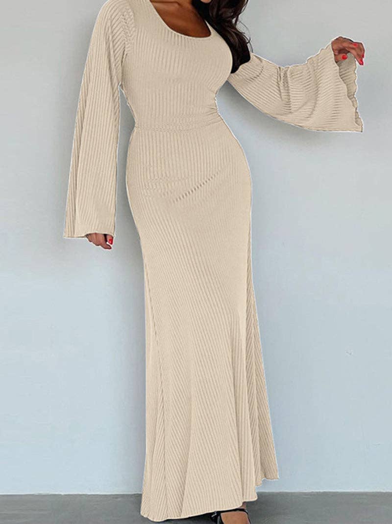 safistyle - Wholesale Dress - Women's - Flare Sleeves Square Neck Maxi Dress8