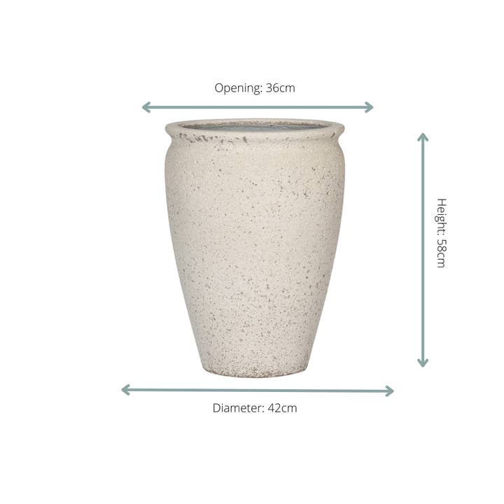 Oasis of Life - Wholesale Plant Pot - Artemis Chalk White Plant Pot β D42xH58cm β Modern White Flower Pot β High-Quality Planter for Indoor & Outdoor Use1