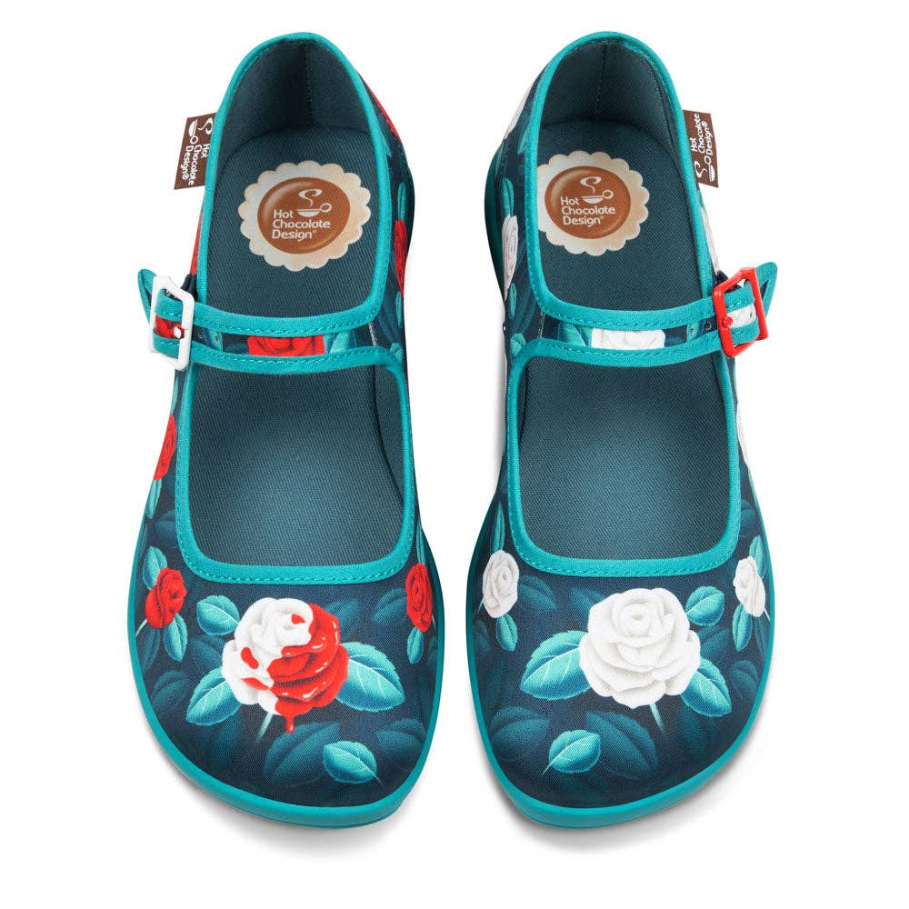 Hot Chocolate Design - Wholesale Flats - Women's - Chocolaticas® Paint The Roses Red  Women's Mary Jane Flat2