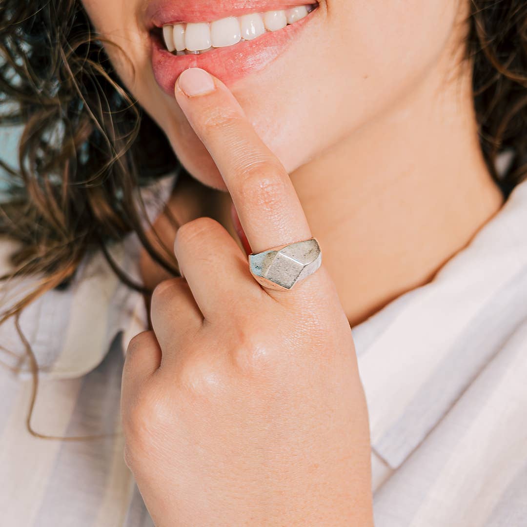 Ornamental Things – wholesale Cocktail/Statement Ring – Silverfasettring1