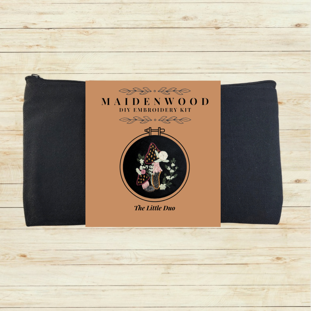 Maidenwood Embroidery Designs - Wholesale DIY Craft Kit - The Little Duo Mushroom Hand Embroidery Kit1