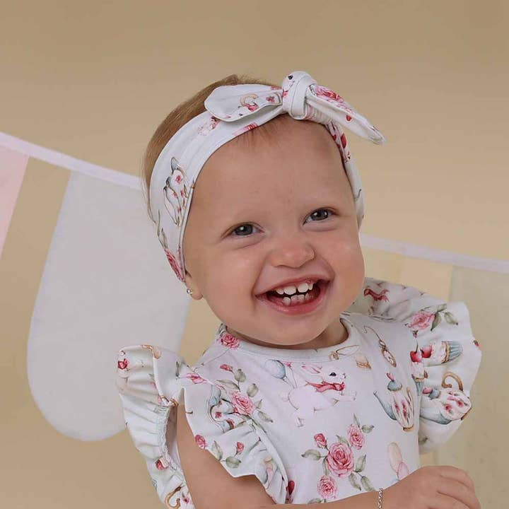 Snuggle Hunny - Wholesale Fashion Headband - Baby - White Rabbit Organic Topknot3
