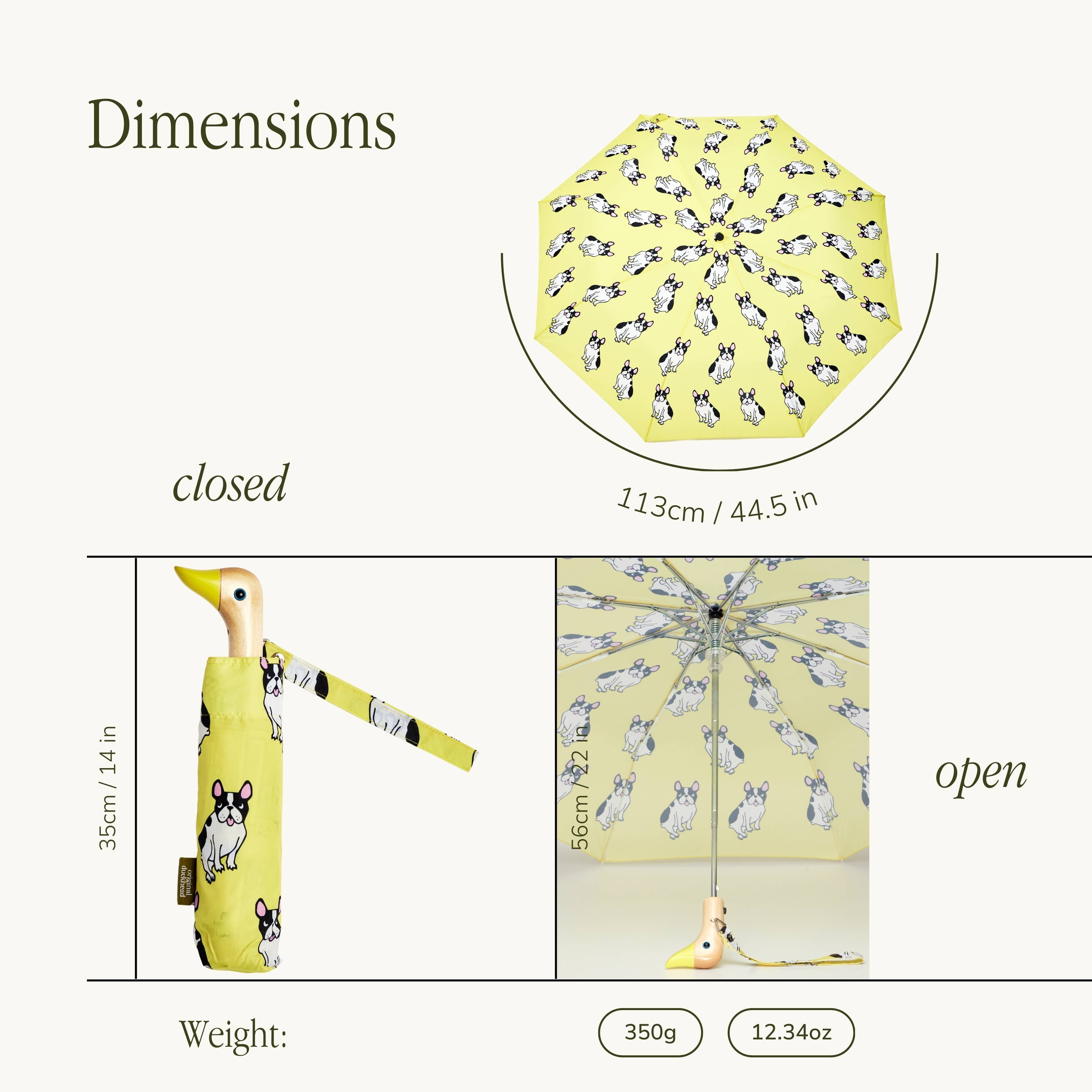 Original Duckhead USA - Vente Parapluie – unisexe - Marque française Coucou Suzette Collab - Parapluie pour chien Frenchie8