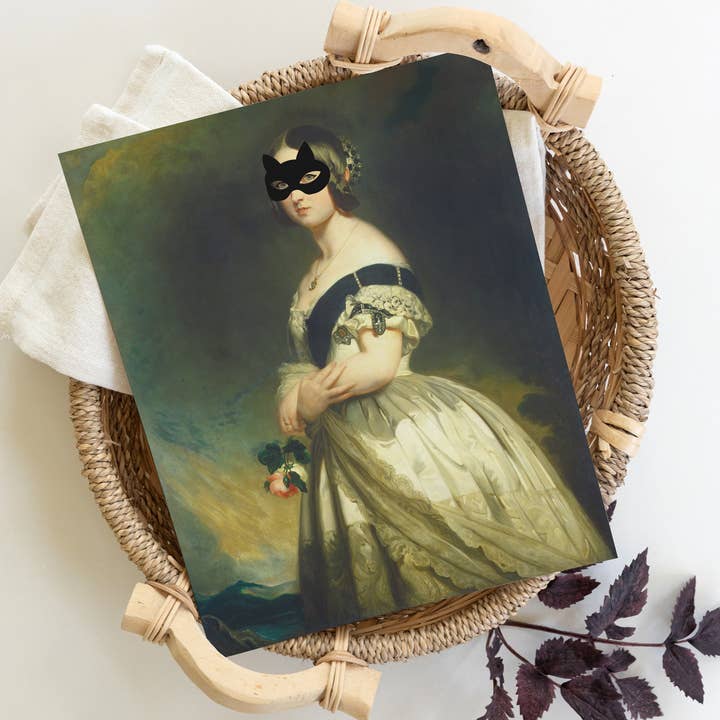 Reine Victoria et son masque de chat | Art Print pour la vente par Lindsay Letters