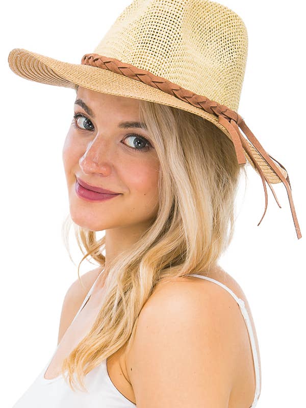 Cappello Panama bicolore Floppy Brim Rancher per la vendita all'ingrosso da parte di Cap Zone