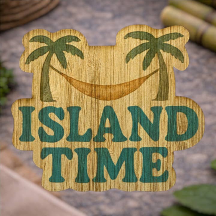 Heure d'île pour la vente par Bamboo Wood Stickers