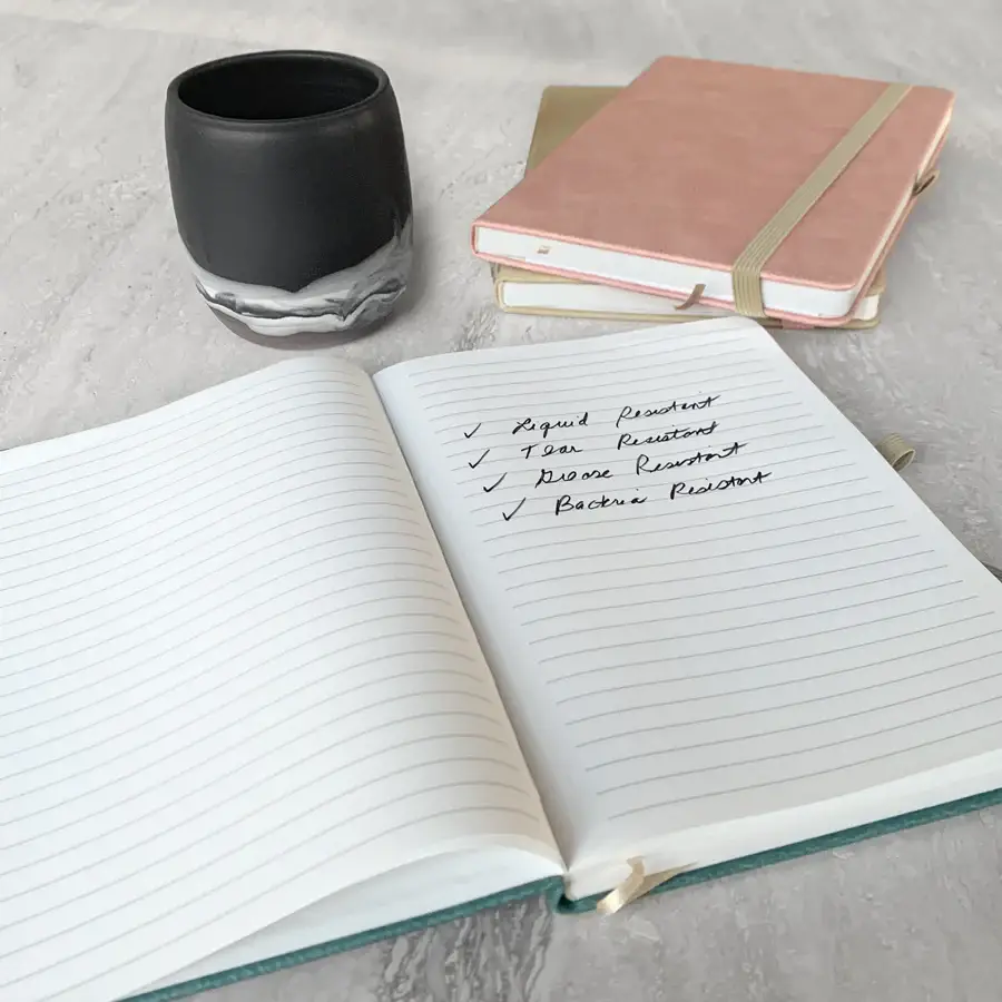 FOLKUS - Wholesale Journal/Diary - Eleanor - Salmon A5 Stone Paper Journal Vegan Leather1