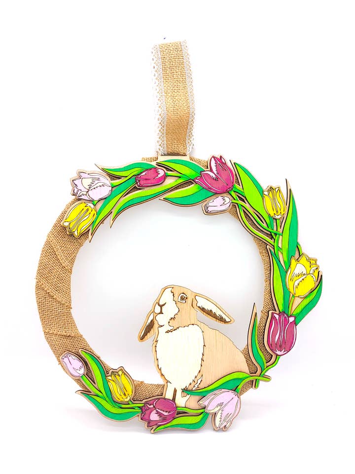 Spring Tulip Wreath for wholesale by Bluebell Peak Design
