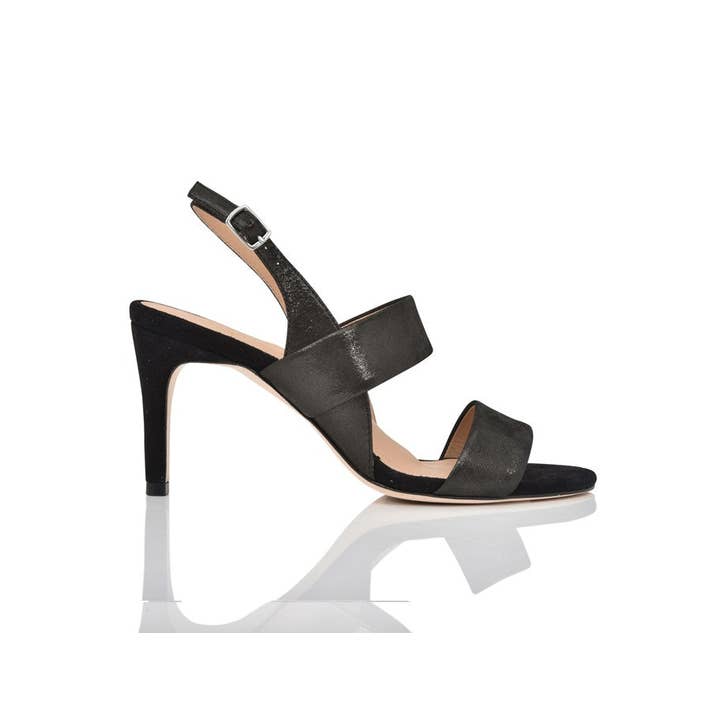 Fortune Black Shimmer Suede for wholesale by Joan Oloff Shoes