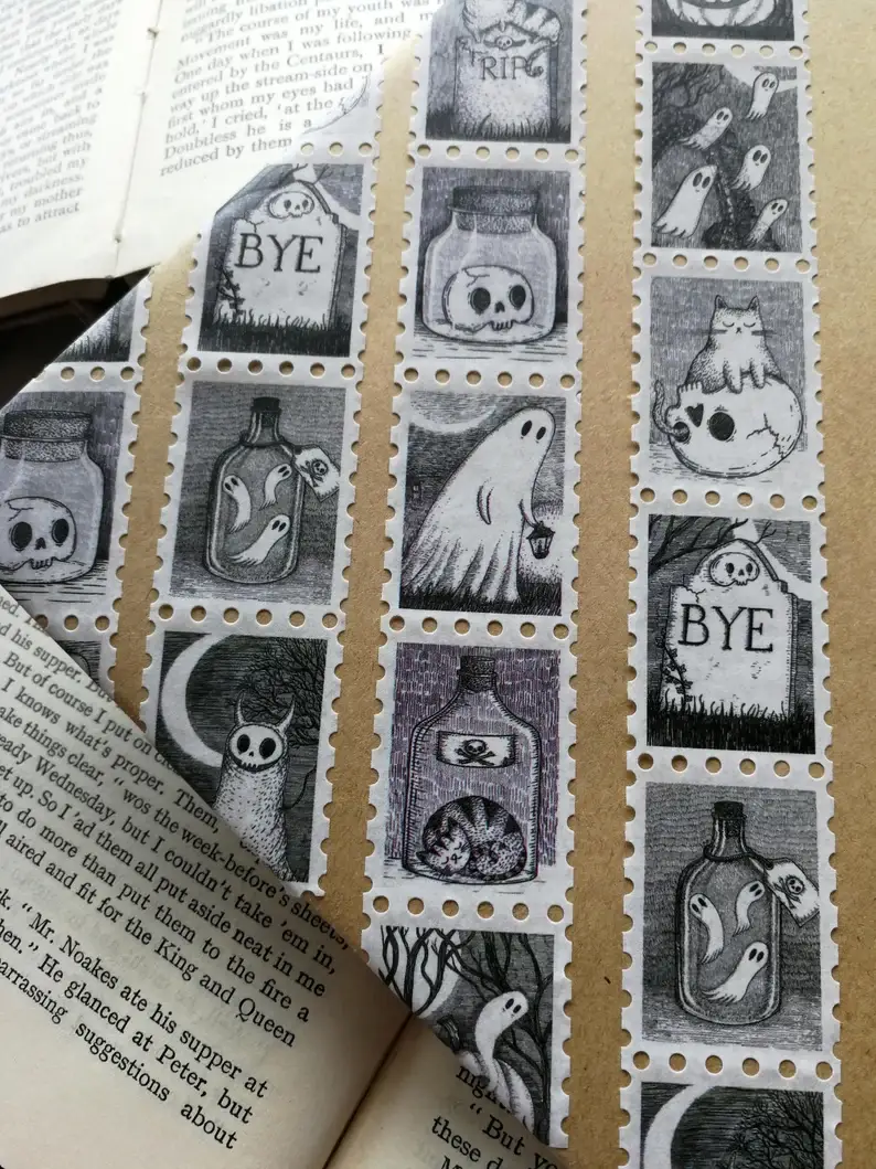 Jon Turner Illustration – wholesale Washi tape – Spooky Stamps Art Washi Tape4