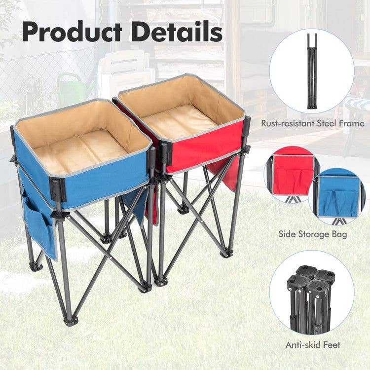 Hard Rock Health Stores - Wholesale Patio Table - 2 Pieces Folding Camping Tables with Large Capacity Storage Sink8