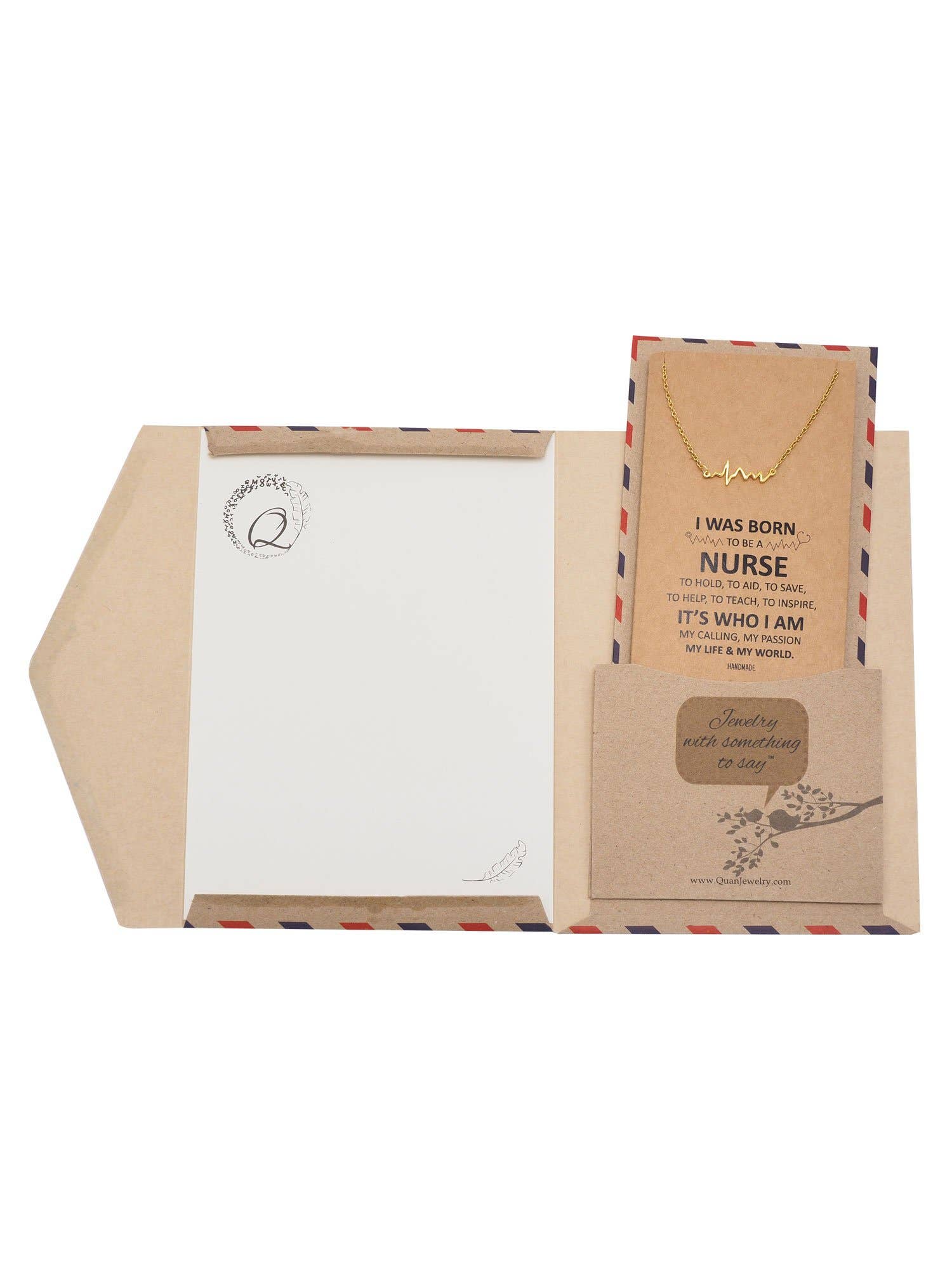 Quan Jewelry - Wholesale Pendant/Charm Necklace - Macaria Electrocardiogram Heartbeat Necklace, Nurse Gifts23