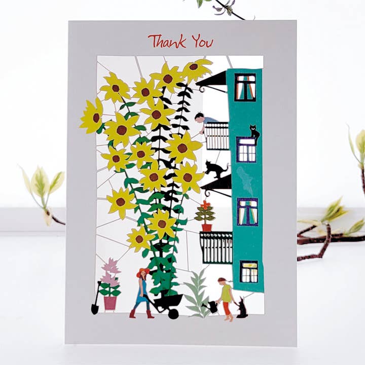 Sunflower Thank You Greeting Card for wholesale by Forever Cards Ltd