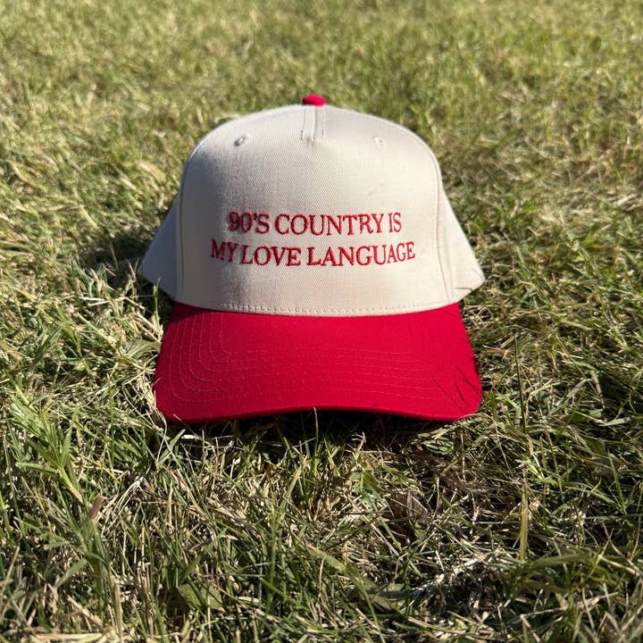 90's Country Embroidered Canvas Trucker Hat for wholesale by EMBROIDERY BABE DESIGN CO