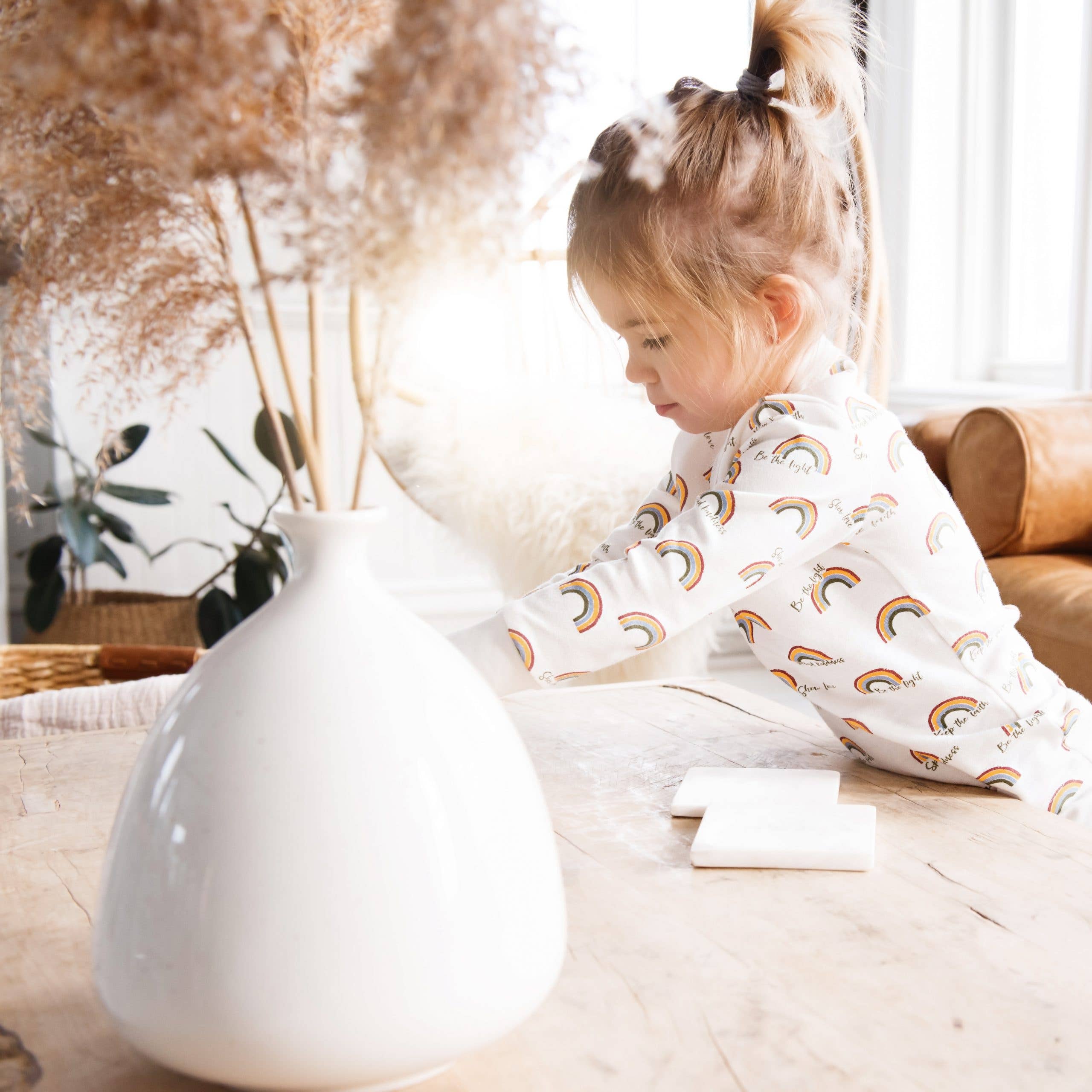 Pink Elephant Brands - Vente Haut et bas de pyjama – enfant - Pyjama Long John - Arc-en-ciel2