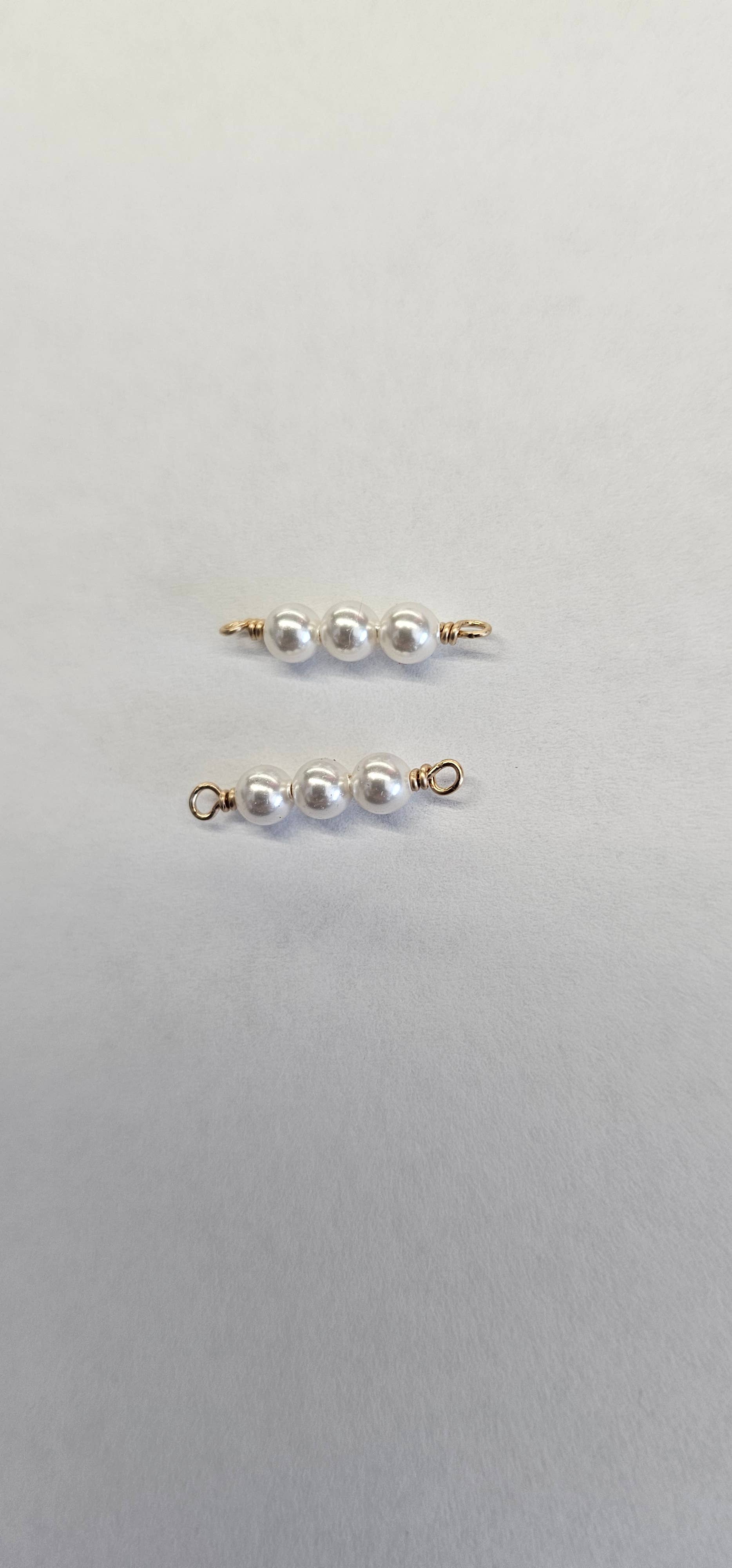 Half Moon Jewelry Designs - Wholesale Jewellery – Men's - pearl connector with 3 pearls-Gold filled or Sterling silver