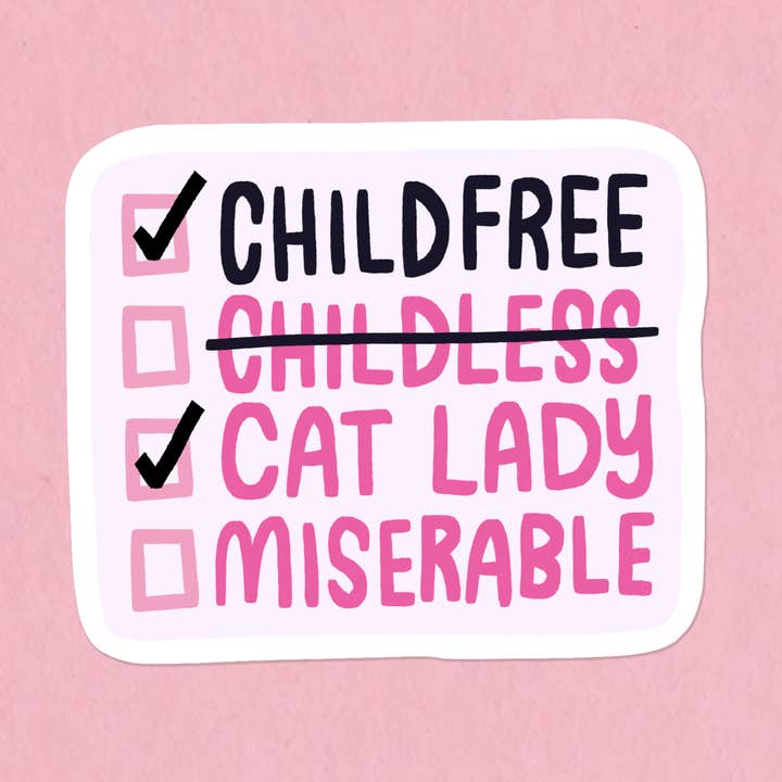 Adesivo lista di controllo per gattare senza figli per la vendita all'ingrosso da parte di Kate Gabrielle