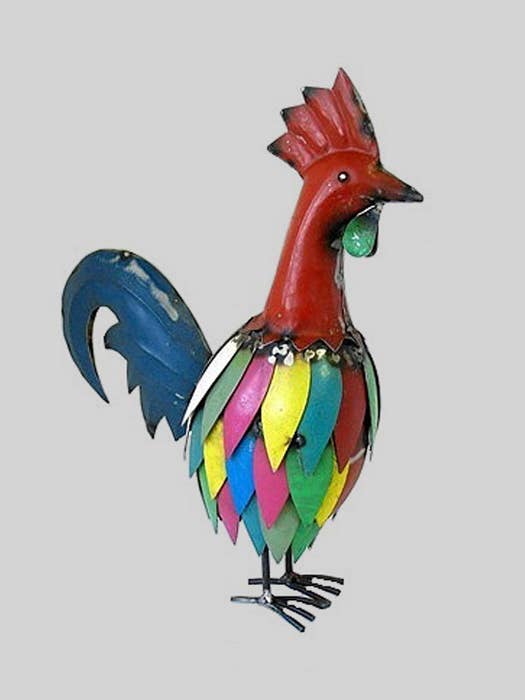 Rooster Multi Color Recycled Metal Animals for wholesale by Everyday Artifact