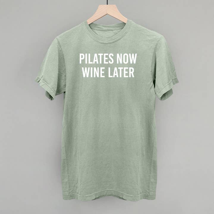 Ivy + Cloth - Wholesale Screen Printed T-Shirt - Women's - Pilates Now Wine Later