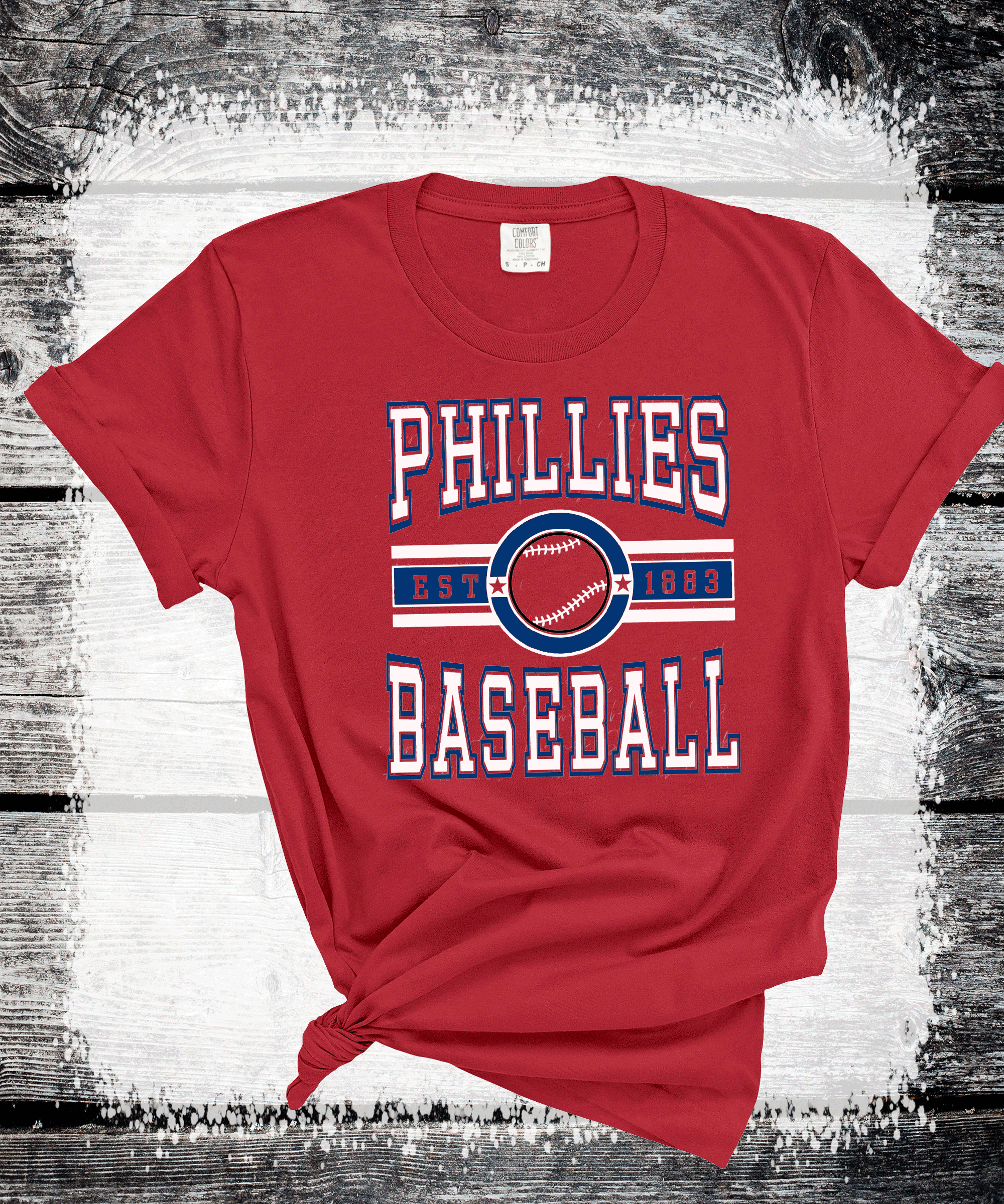 A Blessed Texas Mess Boutique - Wholesale Screen Printed T-Shirt - Women's - Philly Baseball Phillies Ball Game Philadelphia Baseball3