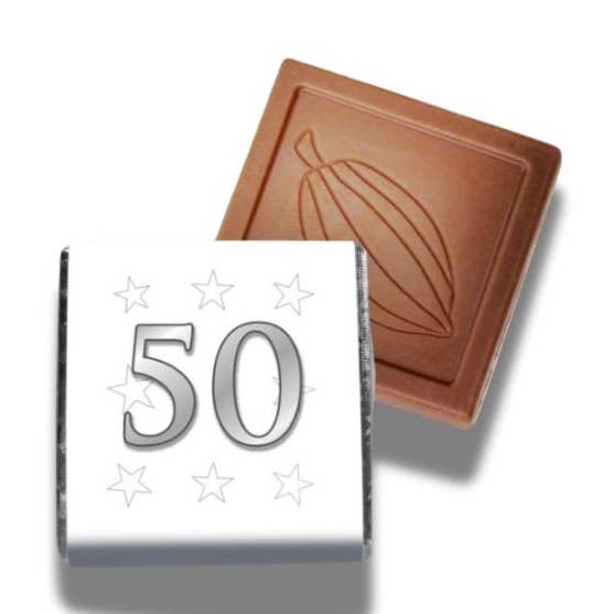 UK ONLY. 50th Birthday Neapolitans/Favours for wholesale by Hames Chocolates