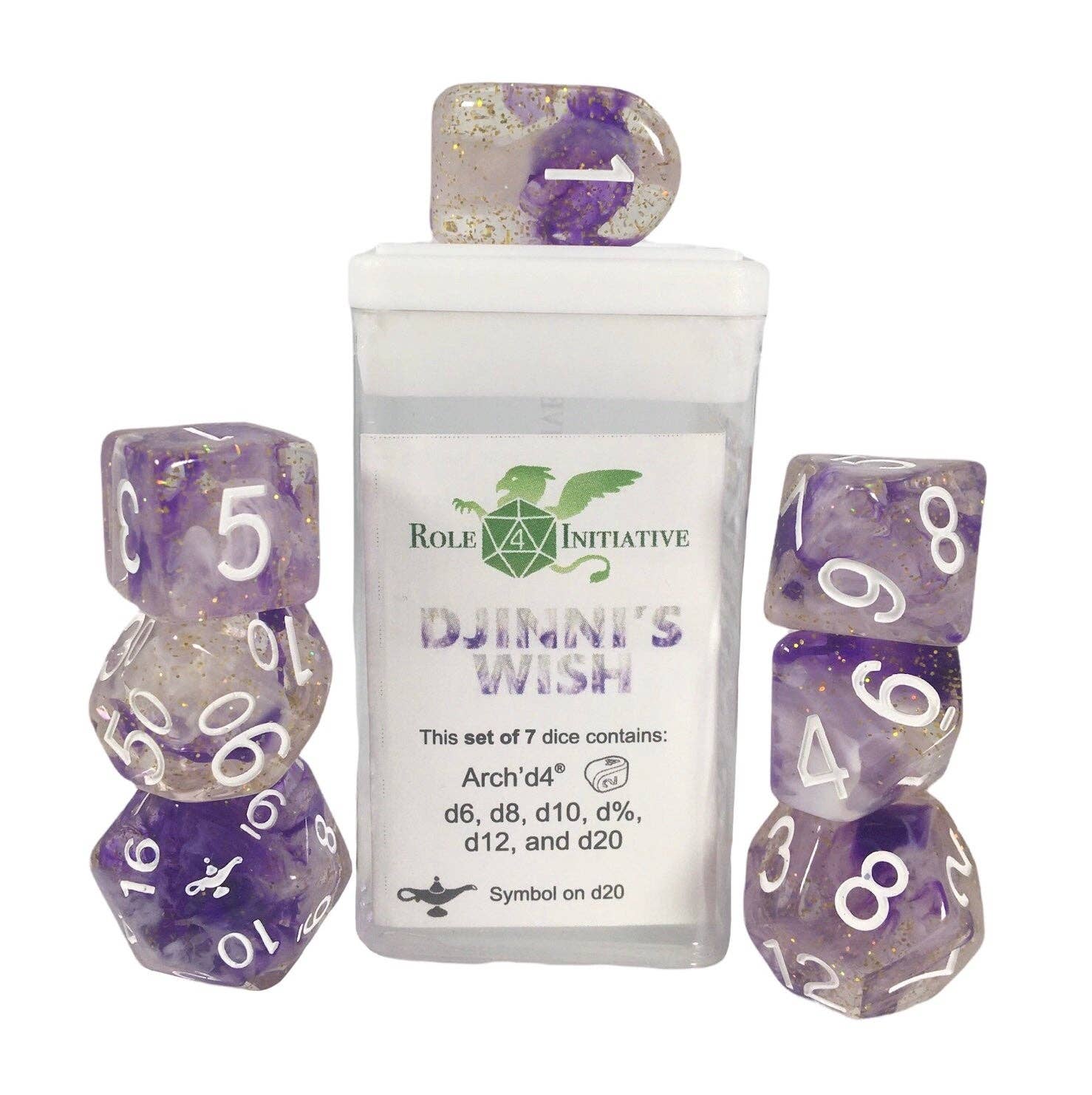 Role 4 Initiative - Wholesale Dice - Diffusion Djinnis Wish - Set of 7 w/ symbols0