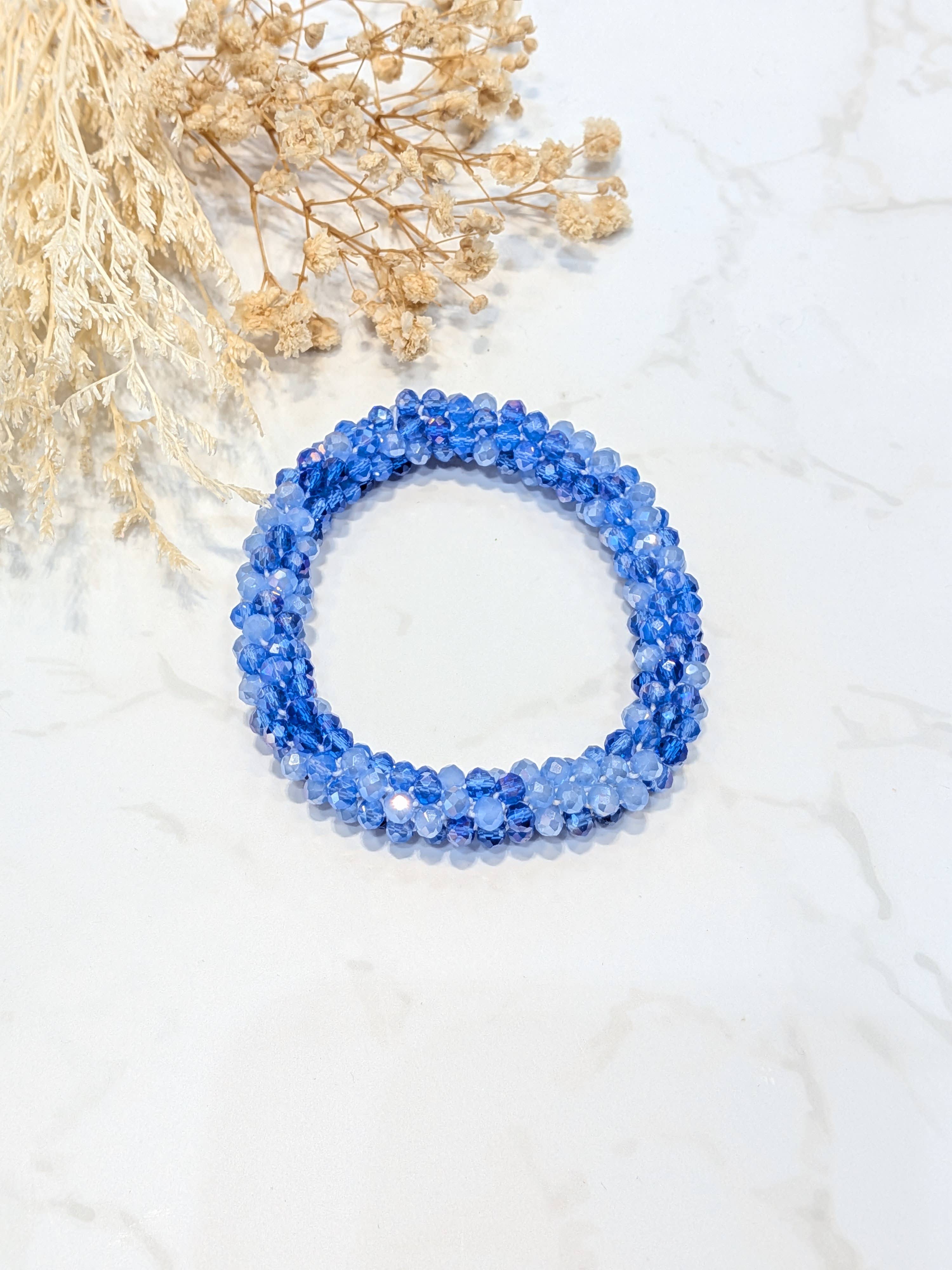 LOLO & YAYA - Wholesale Link & Chain Bracelet - Blue-tone crystal effect bracelet6
