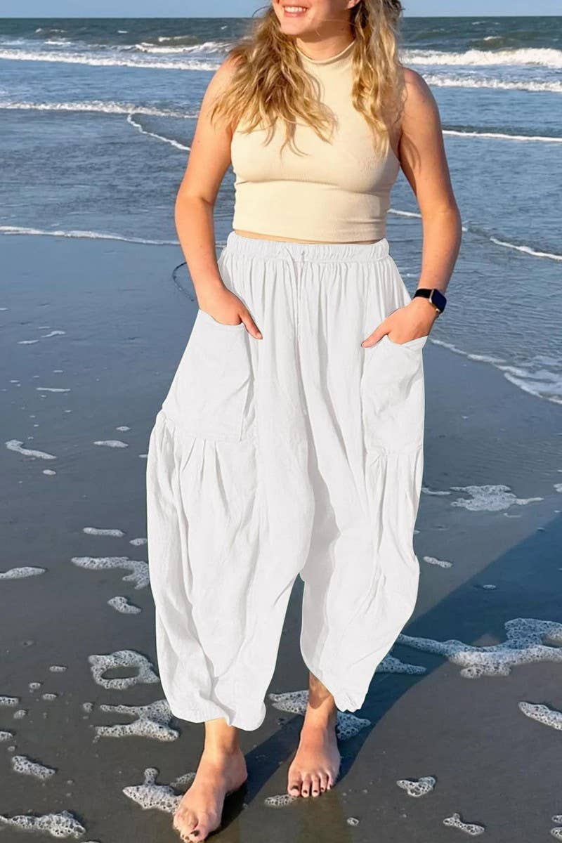 NINEXIS - Wholesale Pants - Women's - CWBLP0709_LOOSE CASUAL COTTON AND LINEN TROUSERS2