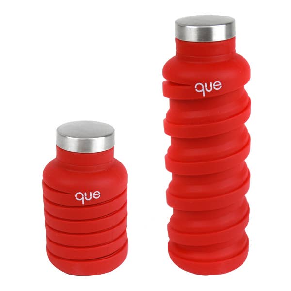 Que Factory - Wholesale Water Bottle - 20oz Collapsible Water Bottle - Bonfire Red1