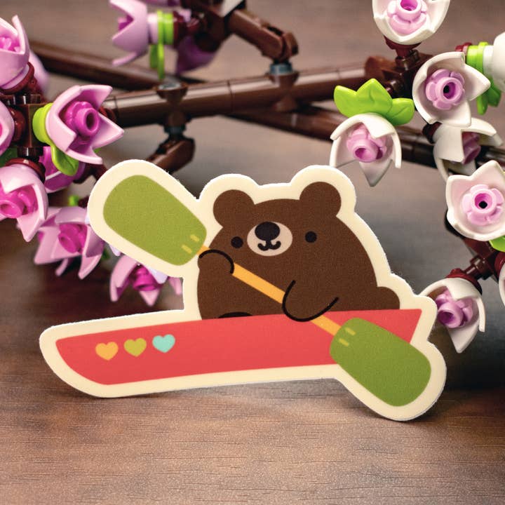 Laura Illustrates - Wholesale Sticker - Kayak Bear Vinyl Sticker | Cooler Vinyl Sticker 1