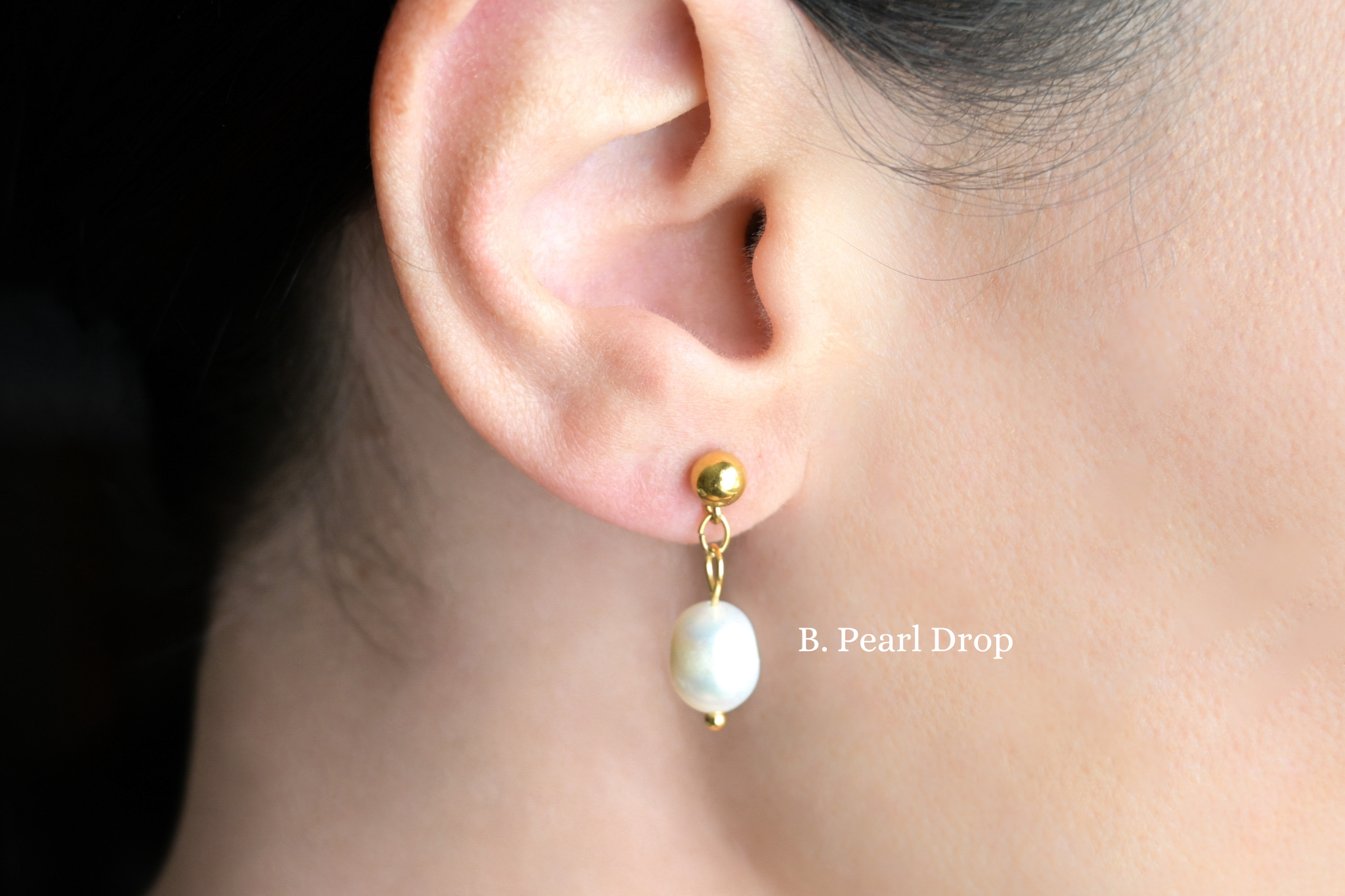 Blueyejewelry - Wholesale Hoop Earrings - Gold Pearl Earrings - 18k Gold Stainless Steel Pearl Hoops2