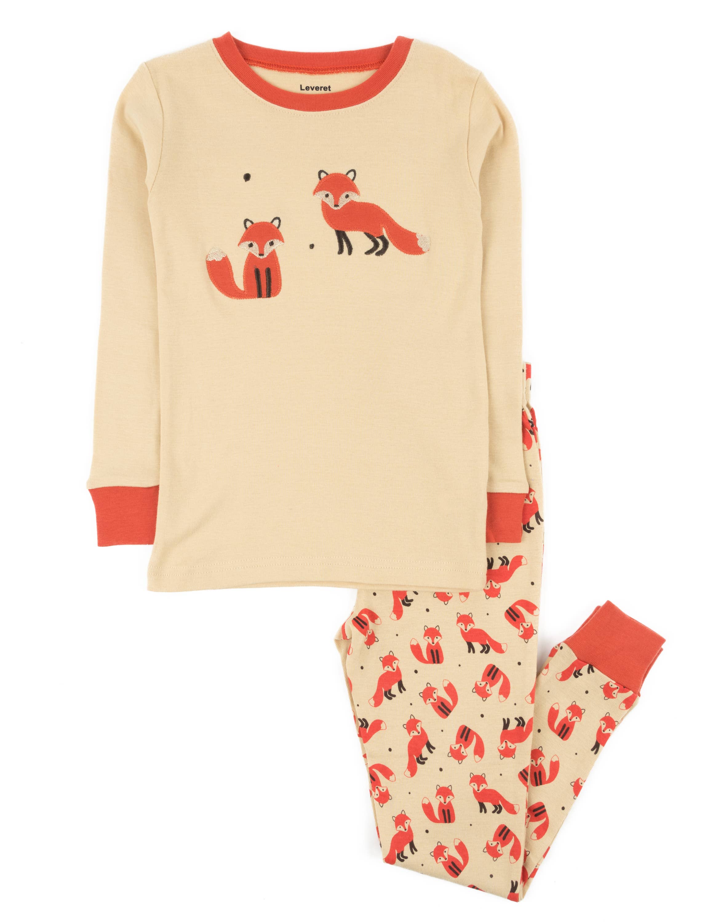 Leveret Pajamas - Wholesale Sleepwear Set - Kids - Kids Two Piece Cotton Pajamas Print Animals3
