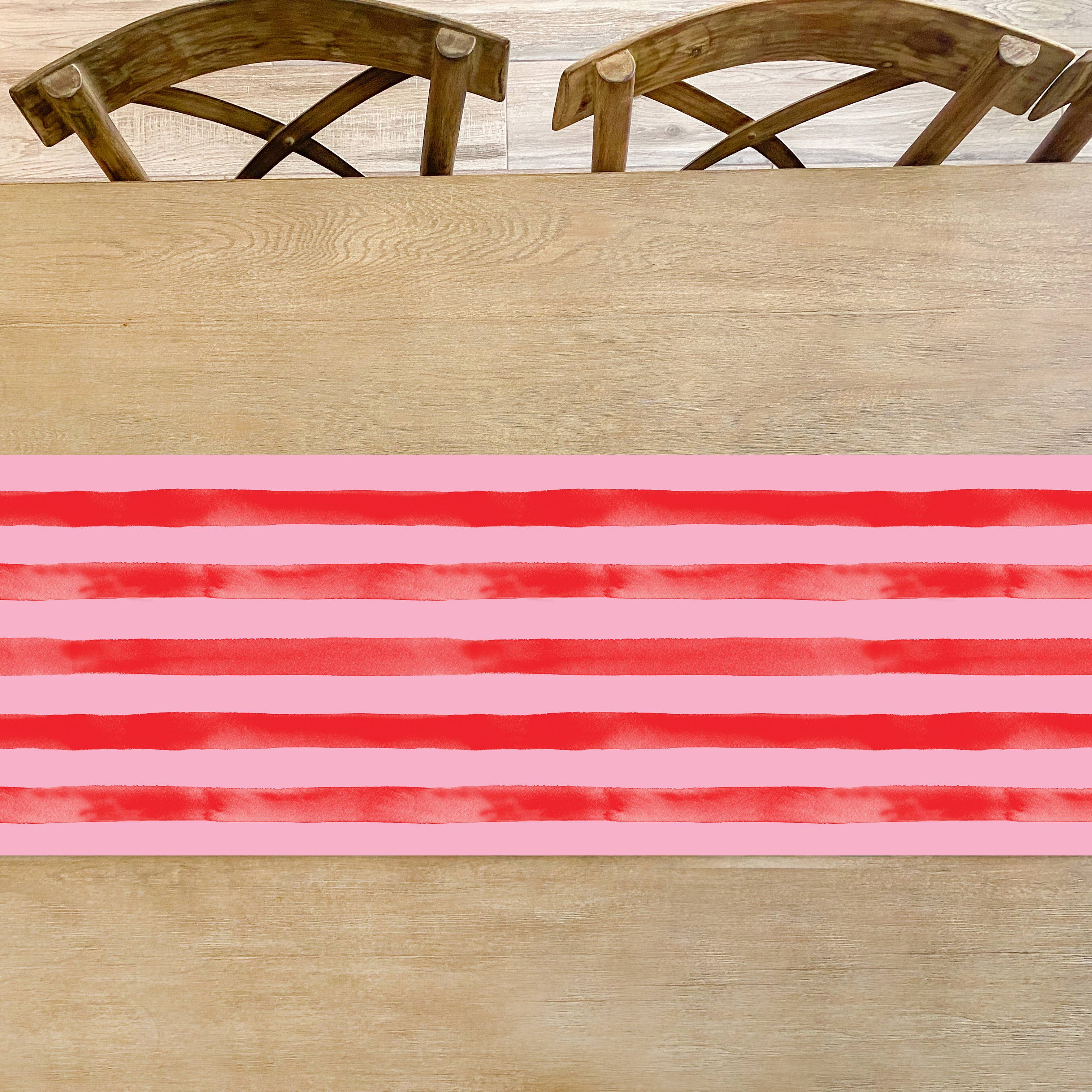 Cami Monet - Wholesale Disposable Table Cover/Runner - Holiday Pink & Red Stripe Table Runner Christmas Party Decor1